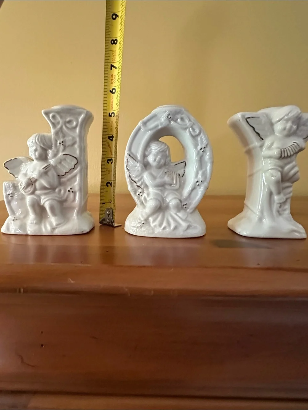 White Angel Ceramic Candle Holders - Set of 3